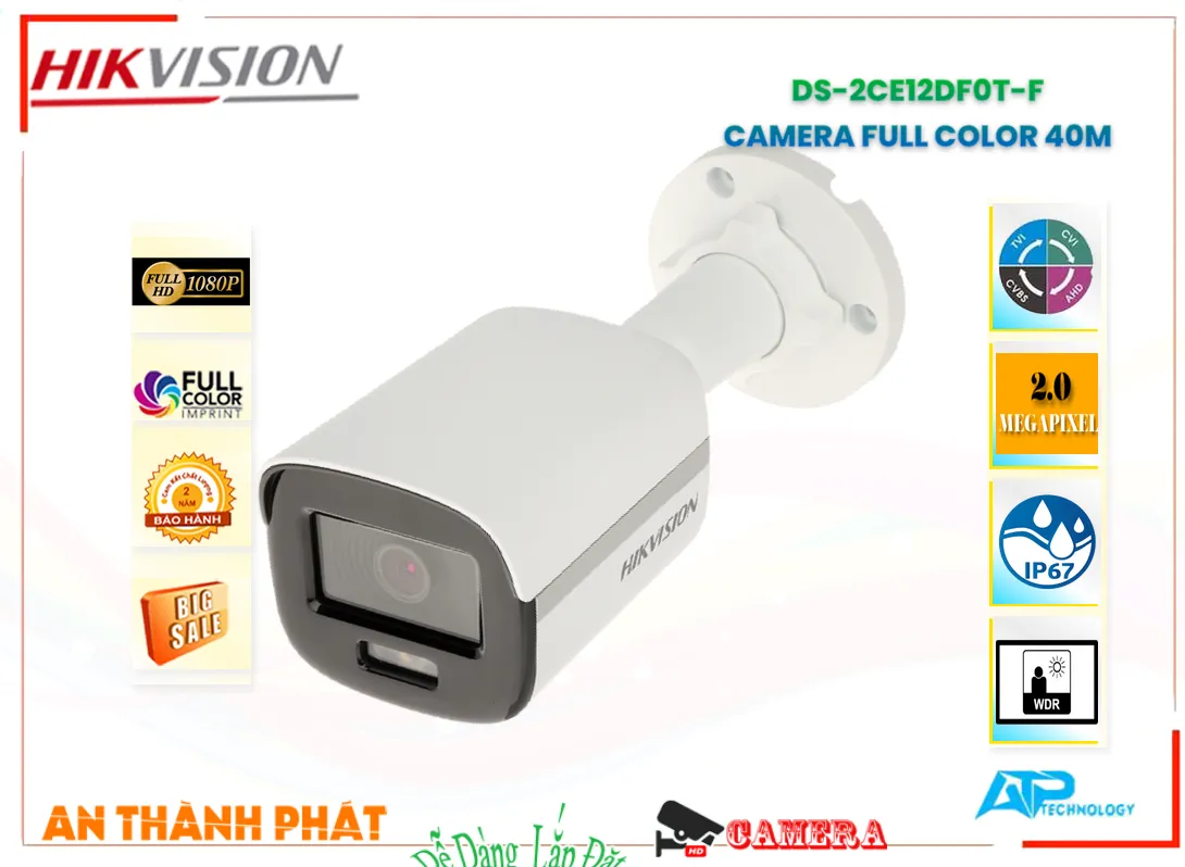 Camera DS-2CE12DF0T-F Hikvision FULL Color,DS-2CE12DF0T-F Giá rẻ,DS-2CE12DF0T-F Giá Thấp Nhất,Chất Lượng Công Nghệ HD